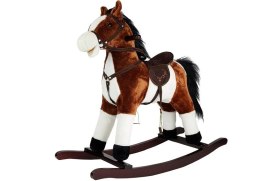 LEAN Toys Koń Na Biegunach Ciemny Brąz Dźwięki Rusza Pyskiem Ogonem 74 cm