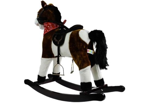 LEAN Toys Koń Na Biegunach Ciemny Brąz Dźwięki Rusza Pyskiem Ogonem 74 cm LEAN Toys Koń Na Biegunach Ciemny Brąz Dźwięki Rusza Pyskiem Ogonem 74 cm