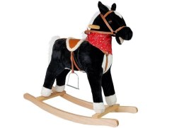 LEAN Toys Koń Na Biegunach Czarno- Biały Dźwięki Rusza Pyskiem Ogonem 74 cm