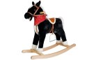 LEAN Toys Koń Na Biegunach Czarno- Biały Dźwięki Rusza Pyskiem Ogonem 74 cm