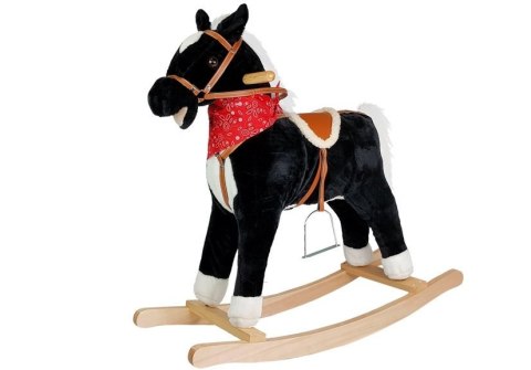 LEAN Toys Koń Na Biegunach Czarno- Biały Dźwięki Rusza Pyskiem Ogonem 74 cm LEAN Toys Koń Na Biegunach Czarno- Biały Dźwięki Rusza Pyskiem Ogonem 74 cm