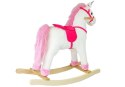 LEAN Toys Koń Na Biegunach Jednorożec Biały Dźwięki Rusza Pyskiem Ogonem 74 cm