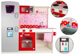 LEAN Toys Kuchnia Drewniana Jola Lodówka Mikrofalówka Otwierane Elementy