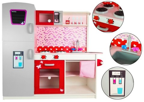LEAN Toys Kuchnia Drewniana Jola Lodówka Mikrofalówka Otwierane Elementy LEAN Toys Kuchnia Drewniana Jola Lodówka Mikrofalówka Otwierane Elementy