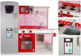 LEAN Toys Kuchnia Drewniana Jola Lodówka Mikrofalówka Otwierane Elementy