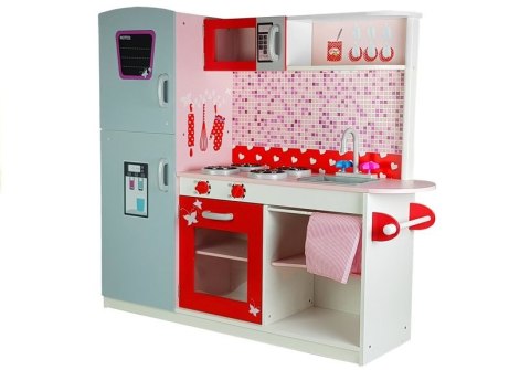 LEAN Toys Kuchnia Drewniana Jola Lodówka Mikrofalówka Otwierane Elementy LEAN Toys Kuchnia Drewniana Jola Lodówka Mikrofalówka Otwierane Elementy