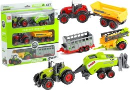 LEAN Toys Traktory z Przyczepami Zestaw Maszyny Rolnicze 6w1