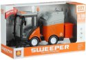 LEAN Toys Zamiatarka Uliczna Kosz Światła Dźwięki Pomarańczowa 1:16