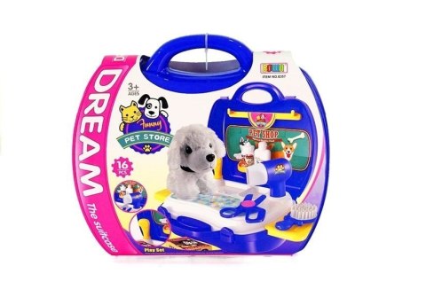 LEAN Toys Zestaw Fryzjerski Piesek w Walizce LEAN Toys Zestaw Fryzjerski Piesek w Walizce