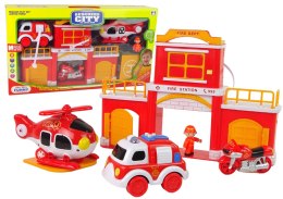 LEAN Toys Zestaw Straż Remiza Strażacka z Dźwiękiem