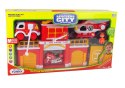 LEAN Toys Zestaw Straż Remiza Strażacka z Dźwiękiem