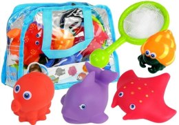 LEAN Toys Zestaw Zwierząt Morskich do Kąpieli + Sitko