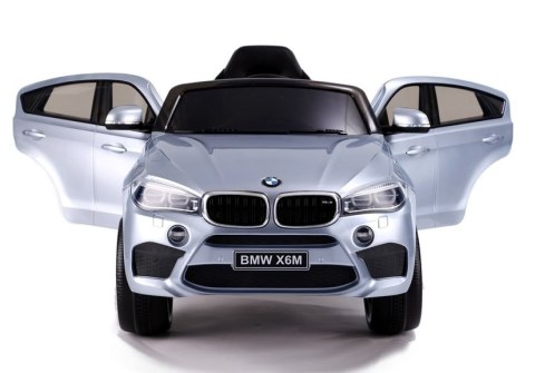 LEAN CARS Auto na Akumulator BMW X6 Srebrny Lakierowany LEAN CARS Auto na Akumulator BMW X6 Srebrny Lakierowany