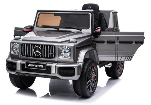 LEAN CARS Auto na Akumulator Mercedes G63 AMG Srebrny Lakierowany BBH-002 LEAN CARS Auto na Akumulator Mercedes G63 AMG Srebrny Lakierowany BBH-002