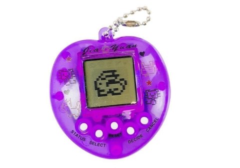LEAN TOYS Gra Elektroniczna Tamagotchi Fioletowa z krótkim łańcuszkiem LEAN TOYS Gra Elektroniczna Tamagotchi Fioletowa z krótkim łańcuszkiem