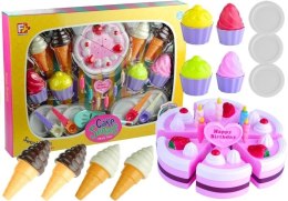 LEAN Toys Duży Zestaw Serwis Urodzinowy Tort 32 Elementy