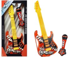 LEAN Toys Gitara Elektryczna Mikrofon Struny Czerwona