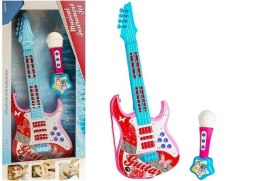 LEAN Toys Gitara Elektryczna Mikrofon Struny Zabawka Róż