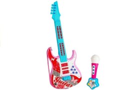 LEAN Toys Gitara Elektryczna Mikrofon Struny Zabawka Róż