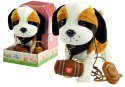 LEAN Toys Interaktywny Piesek Bernardyn Na Smyczy + Buda