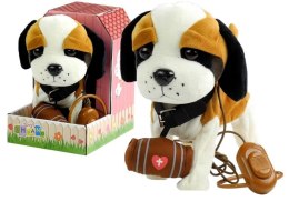 LEAN Toys Interaktywny Piesek Bernardyn Na Smyczy + Buda