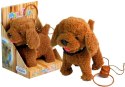 LEAN Toys Interaktywny Piesek Pies Na Smyczy Brązowy Pudel