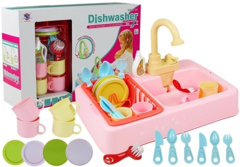 LEAN Toys Kolorowy Zlewozmywak Zlew z Wodą + Akcesoria LEAN Toys Kolorowy Zlewozmywak Zlew z Wodą + Akcesoria