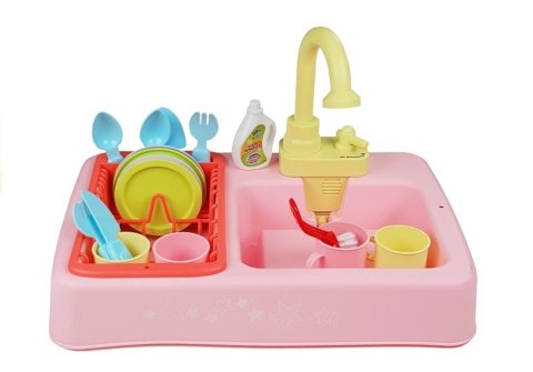 LEAN Toys Kolorowy Zlewozmywak Zlew z Wodą + Akcesoria LEAN Toys Kolorowy Zlewozmywak Zlew z Wodą + Akcesoria