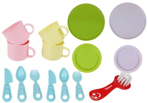 LEAN Toys Kolorowy Zlewozmywak Zlew z Wodą + Akcesoria LEAN Toys Kolorowy Zlewozmywak Zlew z Wodą + Akcesoria