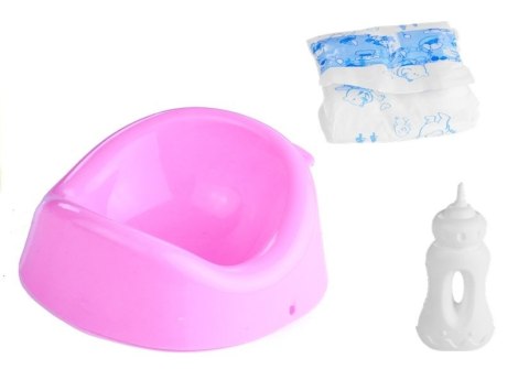 LEAN Toys Lalka Bobas W Szlafroku Butelka Nocnik Pampers Gra LEAN Toys Lalka Bobas W Szlafroku Butelka Nocnik Pampers Gra