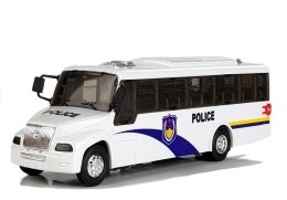 LEAN Toys Model Autobusu Bus Policyjny Świeci Biały