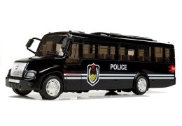 LEAN Toys Model Autobusu Bus Policyjny Świeci Czarny