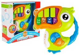 LEAN Toys Pianinko Organki Do Re Mi Papuga Zielone