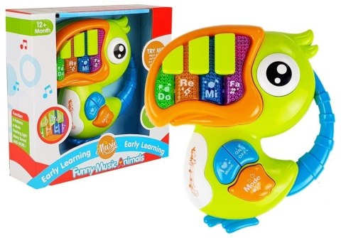 LEAN Toys Pianinko Organki Do Re Mi Papuga Zielone LEAN Toys Pianinko Organki Do Re Mi Papuga Zielone
