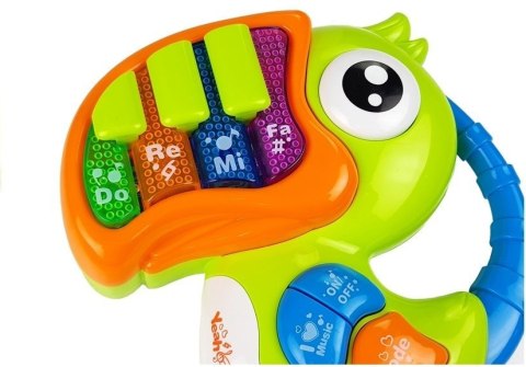 LEAN Toys Pianinko Organki Do Re Mi Papuga Zielone LEAN Toys Pianinko Organki Do Re Mi Papuga Zielone