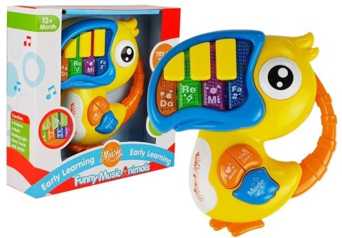 LEAN Toys Pianinko Organki Do Re Mi Papuga Żółte LEAN Toys Pianinko Organki Do Re Mi Papuga Żółte