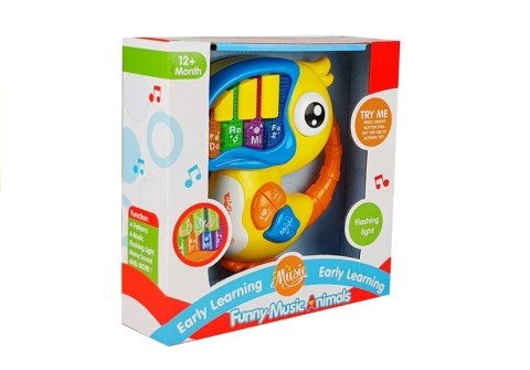 LEAN Toys Pianinko Organki Do Re Mi Papuga Żółte LEAN Toys Pianinko Organki Do Re Mi Papuga Żółte