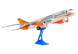 LEAN Toys Samolot Pasażerski Biały Friction Podstawka 65 cm