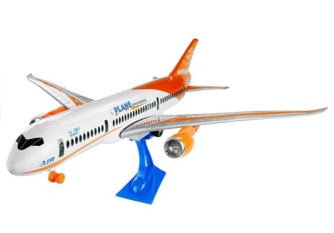 LEAN Toys Samolot Pasażerski Biały Friction Podstawka 65 cm LEAN Toys Samolot Pasażerski Biały Friction Podstawka 65 cm