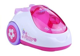 LEAN Toys Zestaw Do Sprzątania Zabawkowy Odkurzacz Na Baterie 2 Końcówki Różowy