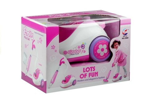 LEAN Toys Zestaw Do Sprzątania Zabawkowy Odkurzacz Na Baterie 2 Końcówki Różowy LEAN Toys Zestaw Do Sprzątania Zabawkowy Odkurzacz Na Baterie 2 Końcówki Różowy