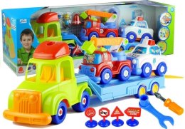 LEAN Toys Zestaw Pojazdów Policja Straż Laweta Rozkręcane