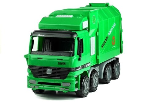 LEAN Toys Zielona Śmieciarka Duża Otwierana Przypinany Kosz LEAN Toys Zielona Śmieciarka Duża Otwierana Przypinany Kosz