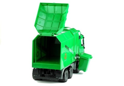 LEAN Toys Zielona Śmieciarka Duża Otwierana Przypinany Kosz LEAN Toys Zielona Śmieciarka Duża Otwierana Przypinany Kosz