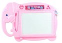 LEAN Toys Znikopis Słoń Tablica Magnetyczna Pieczątki Różowy