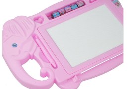 LEAN Toys Znikopis Słoń Tablica Magnetyczna Pieczątki Różowy