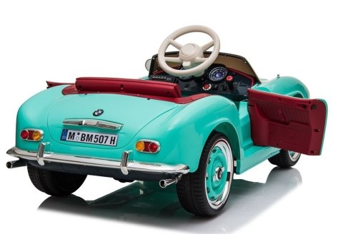 LEAN CARS Auto na Akumulator BMW Retro Zielone Lakierowane LEAN CARS Auto na Akumulator BMW Retro Zielone Lakierowane
