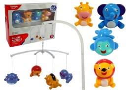 LEAN Toys Karuzela Do Łóżeczka Zwierzątka Lew Słonik Żyrafa Dźwięk