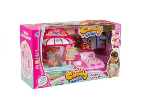 LEAN Toys Kasa Fiskalna Stragan Słodkości Candy Shop 35 Elementów LEAN Toys Kasa Fiskalna Stragan Słodkości Candy Shop 35 Elementów
