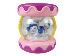 LEAN Toys Kolorowy Bębenek z Karuzelą Odgłosy Zwierząt Róż
